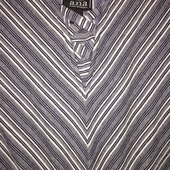 A.N.A. Cropped Wide Leg Sleeveless Jumper Romper Sz 1X Blue Striped Pockets - Picture 4 of 11